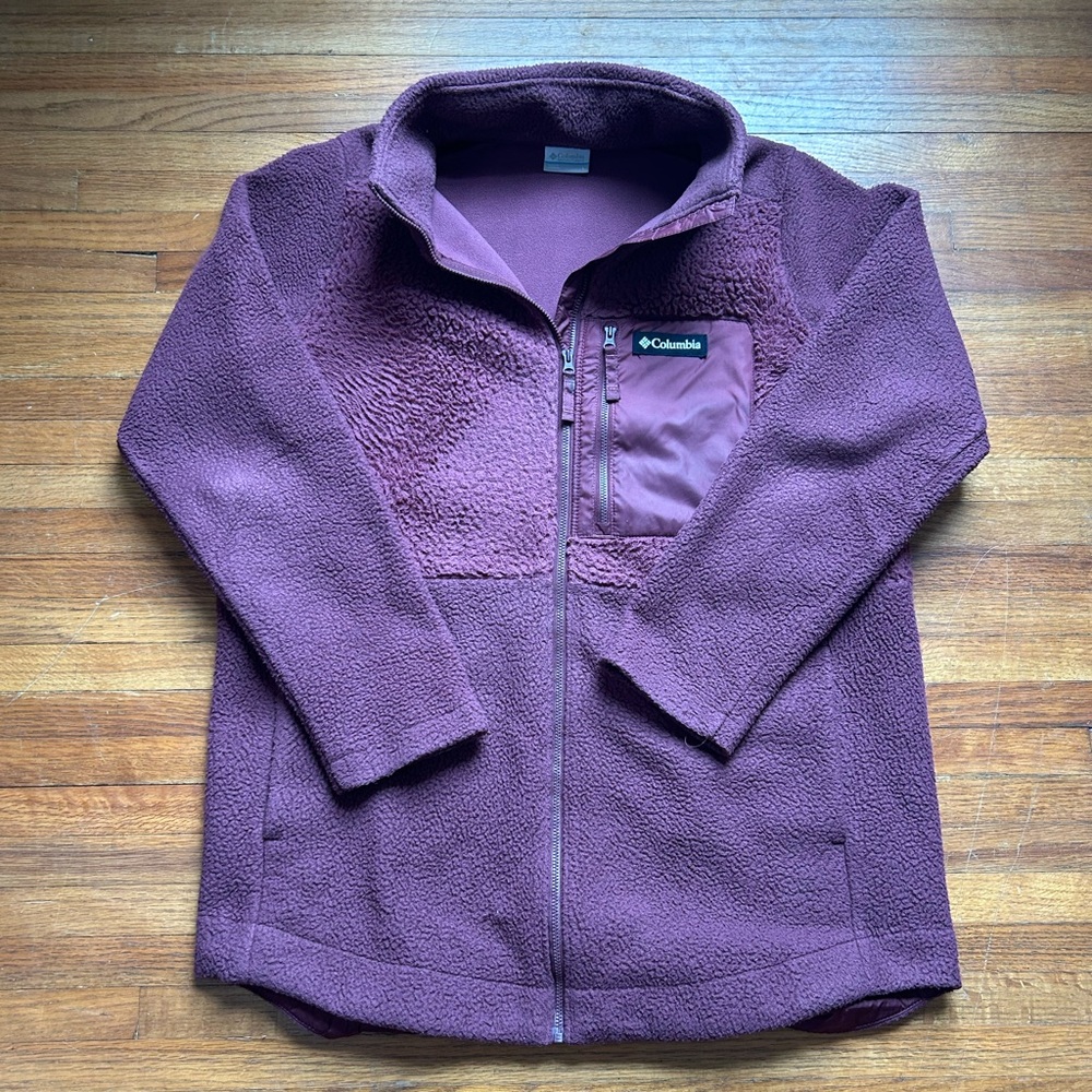 Columbia Womens Fleece Sweater Jacket (Color - Malbec, Size- Large)